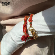 Vadi 小象手链 镀金树脂锆石棉线小众时尚彩色可调节手链