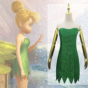 奇妙cos仙子服装，动漫卡通小叮当cosplay二次元角色，仙女绿色连衣裙