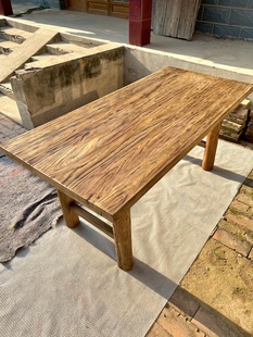老榆木桌子复古茶桌原木实木桌子，吧台长桌书桌，餐桌阳台桌民宿定制