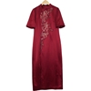 六L品牌女装高端时尚气质百搭酒红色连衣裙A2-17892