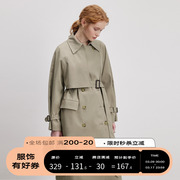 立减 风衣女中长款小个子韩版2024收腰垂感气质外套大衣