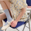 夏季菱形袜子女中筒透气堆堆袜百搭薄款针织镂空糖果色复古奶黄