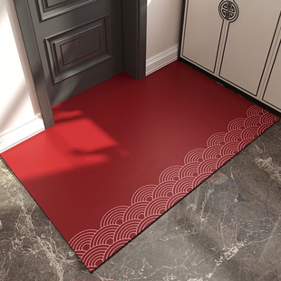 新中式皮革地垫客厅进门地毯防水防滑室外大门口入户门垫可擦免洗