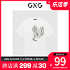 GXG男装时尚潮流个性兔子印花宽松舒适男T恤情侣短袖23年夏季