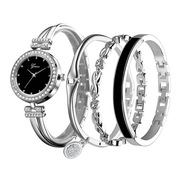 ginave外贸时尚式石英手表，镶钻手镯套装，四件套女饰品