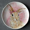 ins可爱兔子盘子陶瓷餐具家用菜盘网红长，方盘沙拉面碗早餐创意