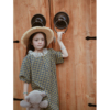 史豌豆(史豌豆)女童复古连衣裙，2024儿童夏季格子短袖裙小女孩洋气裙子