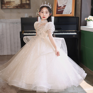 女童生日公主裙高端儿童，主持人演出服小女孩花童钢琴，演奏礼服夏季