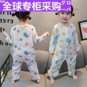 日本女童连体睡衣春秋季1纯棉，2薄款3公主4岁儿童家居服夏季女