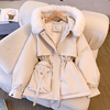 加绒加厚派克服女冬季2023棉袄小个子韩版大毛领羽绒棉衣外套