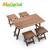 MODEGOL牧蝶谷户外折叠桌椅套实木野餐露营便携式桌凳套自驾游