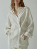 亚麻白色防晒衬衫女夏季薄款女士棉麻衬衣，高级感麻料上衣宽松长袖
