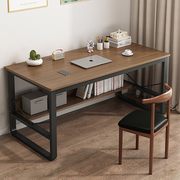 电脑桌台式家用书桌书架一体桌，学生学习桌椅组合卧室办公写字桌子