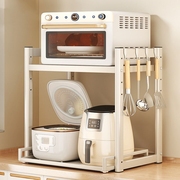 厨房可抽拉电饭煲架子台面带轮大容量双层通用型微波炉置物架