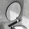 浴室镜挂墙式镜子卫生间壁挂化妆镜，洗手台圆形镜子小户型带置物架