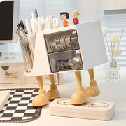 文具收纳盒书桌改造好物桌上置物架抽屉式多功能学生桌面旋转笔筒
