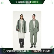欧洲直邮LEMAIRE女士棉质绿色时尚百搭舒适合身V领工作服西装外套