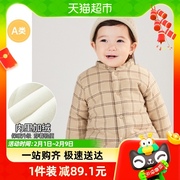 巴拉巴拉男宝宝棉衣儿童棉袄婴儿棉服加绒加厚冬季格子衫
