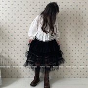 韩国童装24春~urban女童宝宝洛丽塔黑色纱裙，蛋糕裙半身长裙