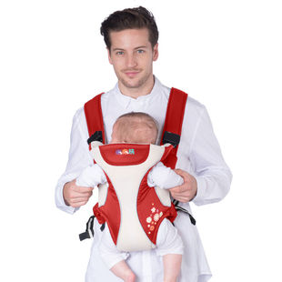 抱抱熊多功能婴儿背带宝宝，背袋抱袋背巾a02红色均码