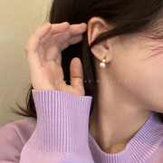 人鱼姬珍珠耳扣女2024精致耳钉高级轻奢耳环韩国气质耳饰