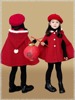 韩版2023秋冬童装女童圣诞新年加绒斗篷外套女宝无袖连帽披肩