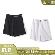 全店2件9折折扣女装2024夏装H系列黑白色休闲短裤