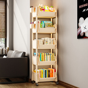 可移动书架置物架儿童玩具收纳多层家用一体靠墙带轮落地简易书柜