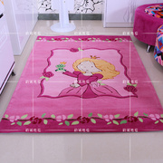 女孩卡通儿童房粉色公主地毯客厅茶几卧室床边满铺地毯手工可定制