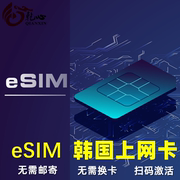 eSIM韩国电话卡5G/4G手机流量上网卡3-15天虚拟sim旅游卡