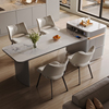 岛台餐桌一体可伸缩多功能，家用小户型现代厨房，电磁炉轻奢岩板导台