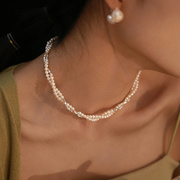 11.23宝家高定s925银长珍珠碎银子，项链女轻奢，小众设计高级感时尚