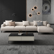 现代简约布艺沙发小户型北欧科技布乳胶(布乳胶)三人，转角贵妃组合沙发网红