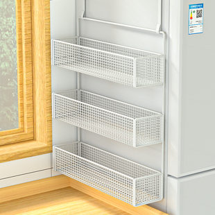 冰箱置物架侧面边收纳架，多层保鲜膜调料瓶免打孔厨房用品侧壁挂架