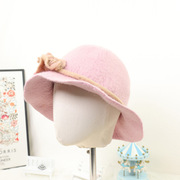 尼泊尔手工羊毛毡帽可爱法式礼帽气质女款小圆帽复古时尚盆帽保暖