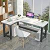 香港澳门转角书桌家用卧室电脑桌台式拐角双人L型办公桌简易