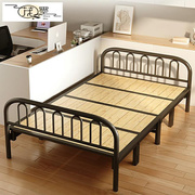 拆叠单人床折床实木床板，家用简易床结实双人，铁床成人午睡1.2米小