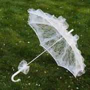 白色蕾丝伞公主洋伞婚礼婚纱，女拍照摄影道具，装饰成人花边伞新娘伞