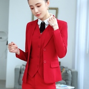 春女士西装套装马甲西服三件套工装制服职业装修身套裙套裤有大码