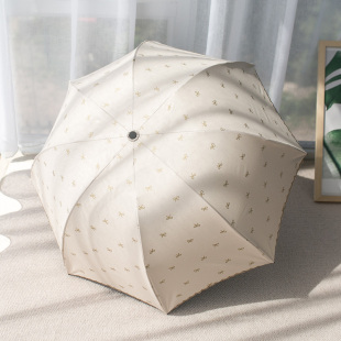 深拱形防晒抗UV蘑菇公主w雨伞黑胶遮阳折叠晴雨两用女遮阳伞