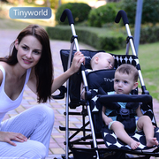 tinyworld轻便双胞胎婴儿，推车大小孩婴儿车，可坐躺双胞胎推车