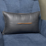 科技布抱枕轻奢长方形腰枕橙色客厅皮沙发腰靠垫枕头靠枕套不含芯