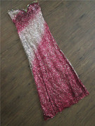 0221a大红色鱼尾裙绑带，舞台演出渐变外贸，长款晚礼服裙宴会年会