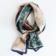 100%桑蚕丝长条丝巾长款双层洋气，小围巾高级感显气质领巾真丝飘带