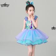 2024六一儿童亮片演出服幼儿公主合唱表演服可爱女童蓬蓬纱裙