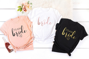 Team Bride T-shirt 女装欧美时尚情侣T恤新娘伴娘服短袖夏季