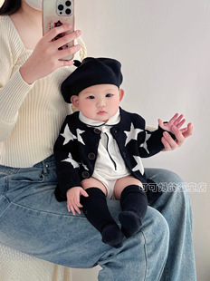 男宝宝五角星春秋款外套，洋气韩版婴儿，小童外衣新生儿星星时尚上衣