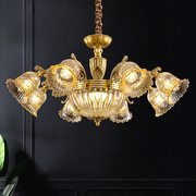 澳米欧式吊灯全铜客厅水晶灯，餐厅卧室别墅，奢华大气纯铜吸顶灯朝下