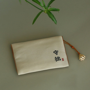 中式小卡包古风(包古风，)禅意刺绣手工布艺手拿包佛珠首饰收纳袋零钱包礼物