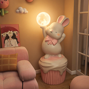 兔子装饰摆件大型落地灯卡通客厅电视柜边装饰品搬家礼物乔迁新居